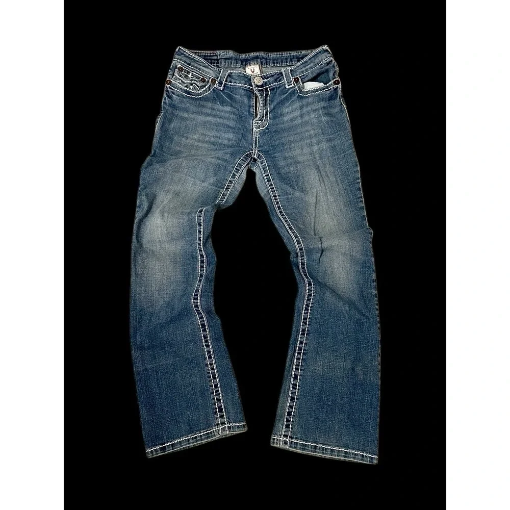 True Religion Billy Super T Womens‎ 29x29 Blue Jeans Distressed U.S.A *Hole